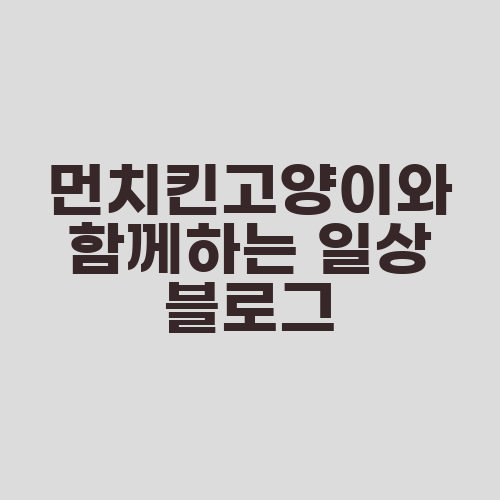 먼치킨고양이와 함께하는 일상 블로그