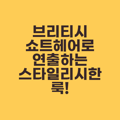 브리티시 쇼트헤어로 연출하는 스타일리시한 룩!