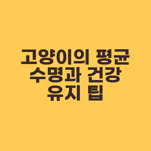 고양이의 평균 수명과 건강 유지 팁