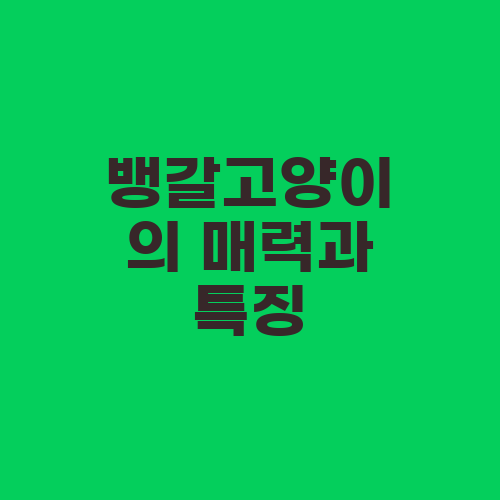 뱅갈고양이의 매력과 특징