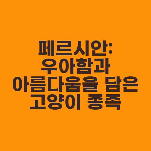 페르시안: 우아함과 아름다움을 담은 고양이 종족