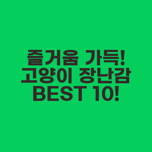 즐거움 가득! 고양이 장난감 BEST 10!