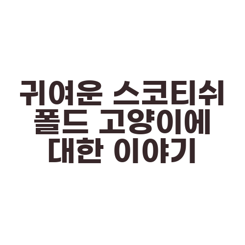 귀여운 스코티쉬 폴드 고양이에 대한 이야기